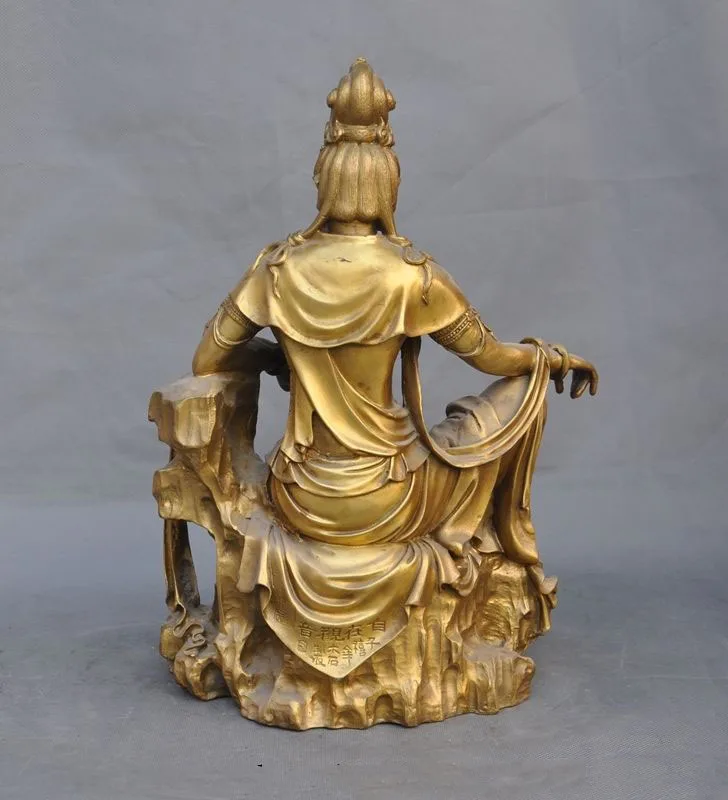 

christmas Chinese Buddhism Pure Brass Seat Hill kwan-yin GuanYin Bodhisattva buddha statue halloween