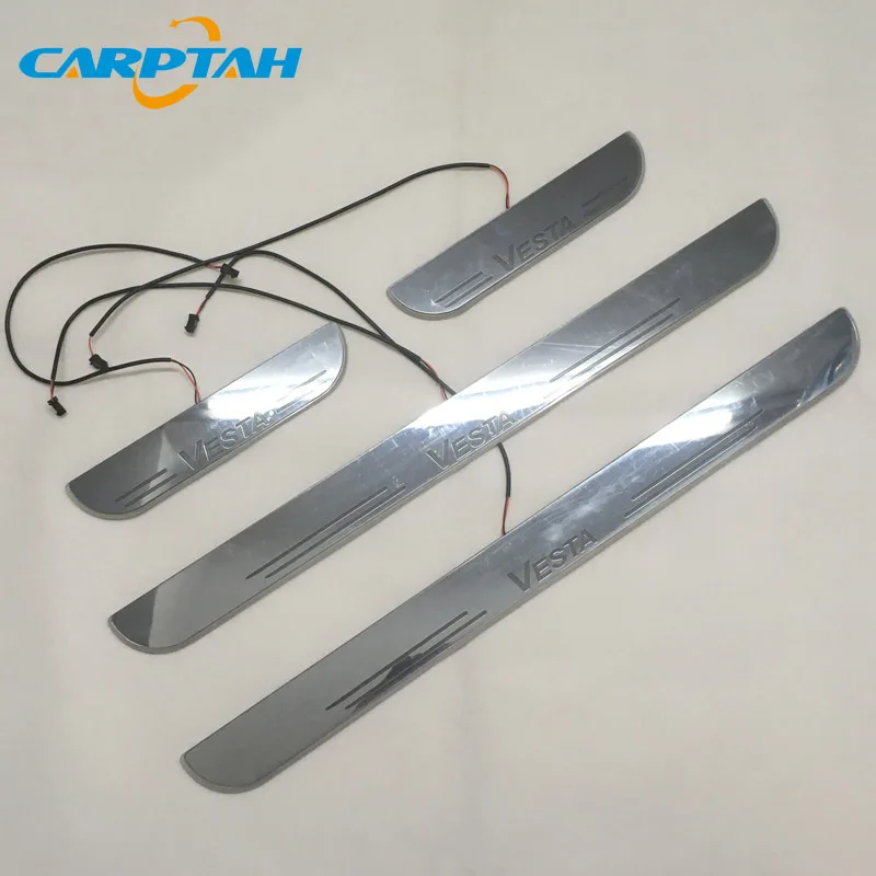 CARPTAH отделка педали автомобиля наружные части светодиодный порог Накладка дорожка динамический стример светильник для Lada Vesta