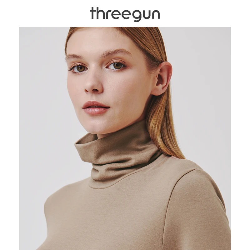 THREEGUN термобелье топы женские рубашки с высоким воротником Повседневная