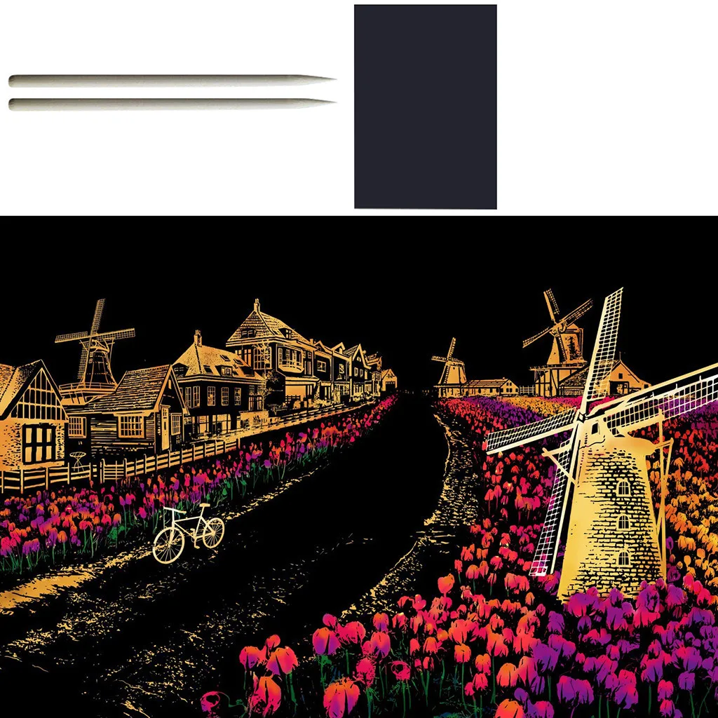 Волшебные царапины художественный рисовальный коврик карточки для рисования