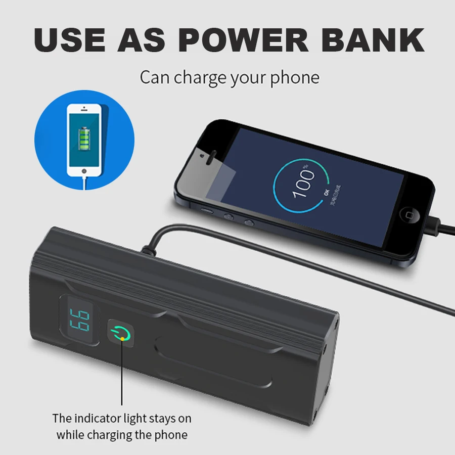 Велосипедный фонарь NEWBOLER Power L2/T6 зарядка через USB 5200 мАч водозащита IPX5 | Спорт и