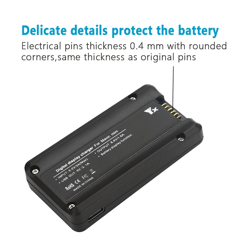 Мавик мини батарея USB зарядное устройство цифровой экран дисплей портативный