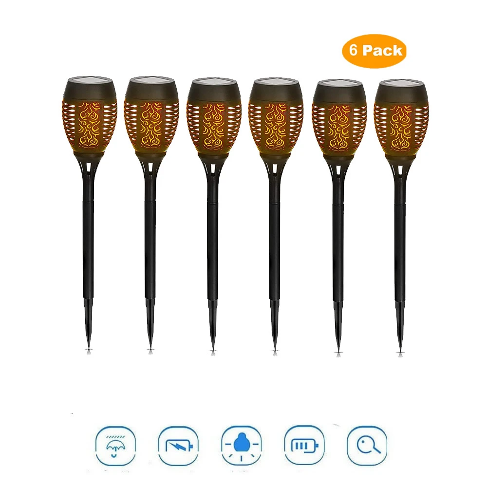 2 8 шт. солнечный светильник с пламенем мерцающий Газон лампа Солнечная