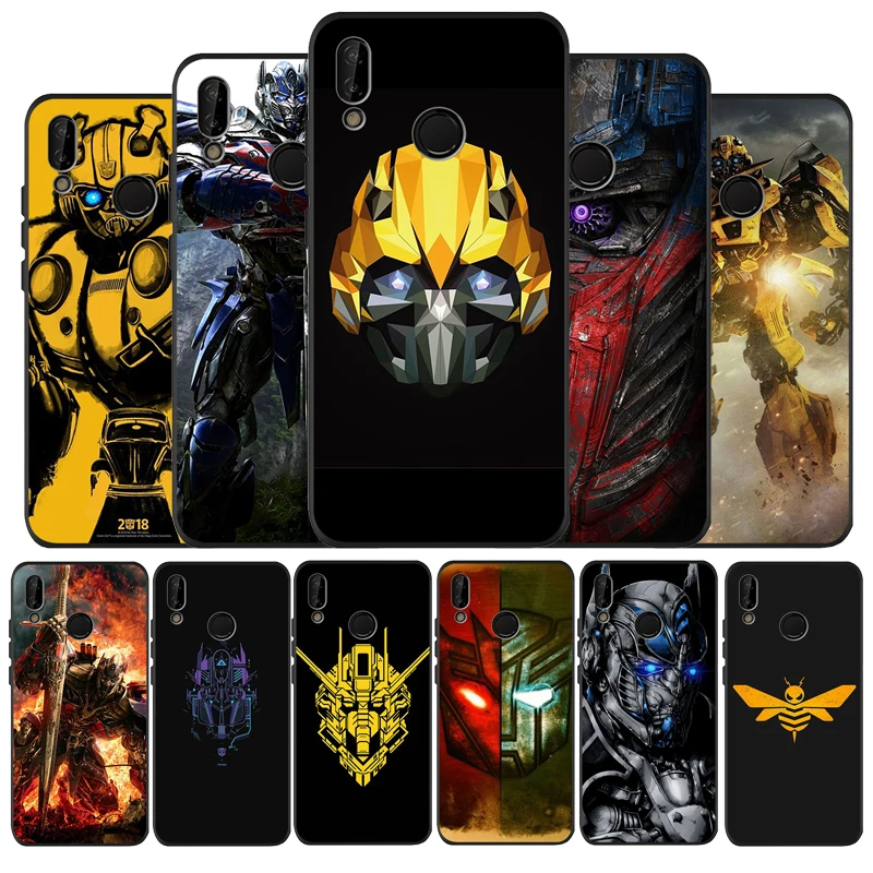 Мягкий силиконовый черный чехол трансформеры для телефона Huawei P9 P10 P20 P30 P40 lite pro Y9 Y6