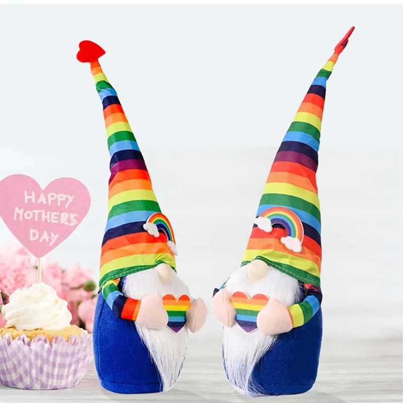 

Rainbow Gnome Tomte Dwarf Faceless Doll Stuffed Plush Toy Scandinavian Swedish Elfs Home Decoration Ornaments Gifts