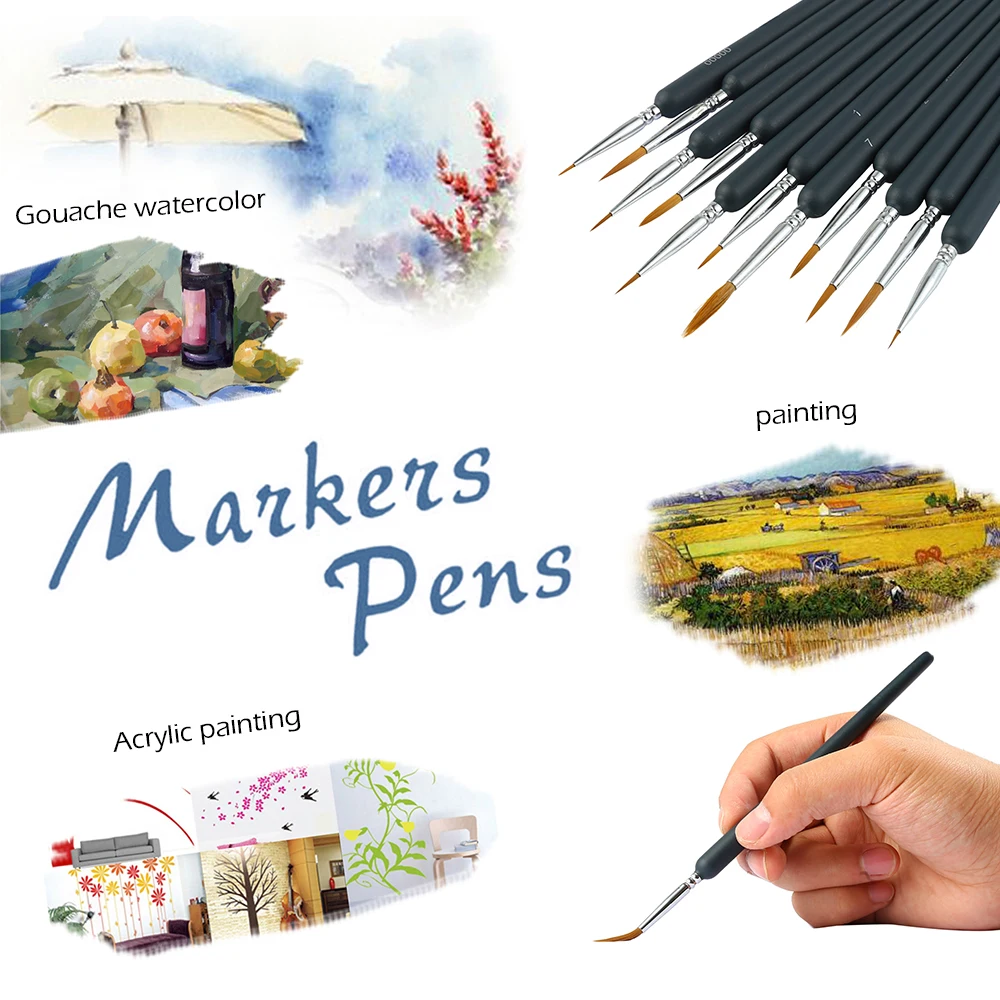 11 шт./компл. Акварельная фоторучка с волчьими волосами и крючками детские