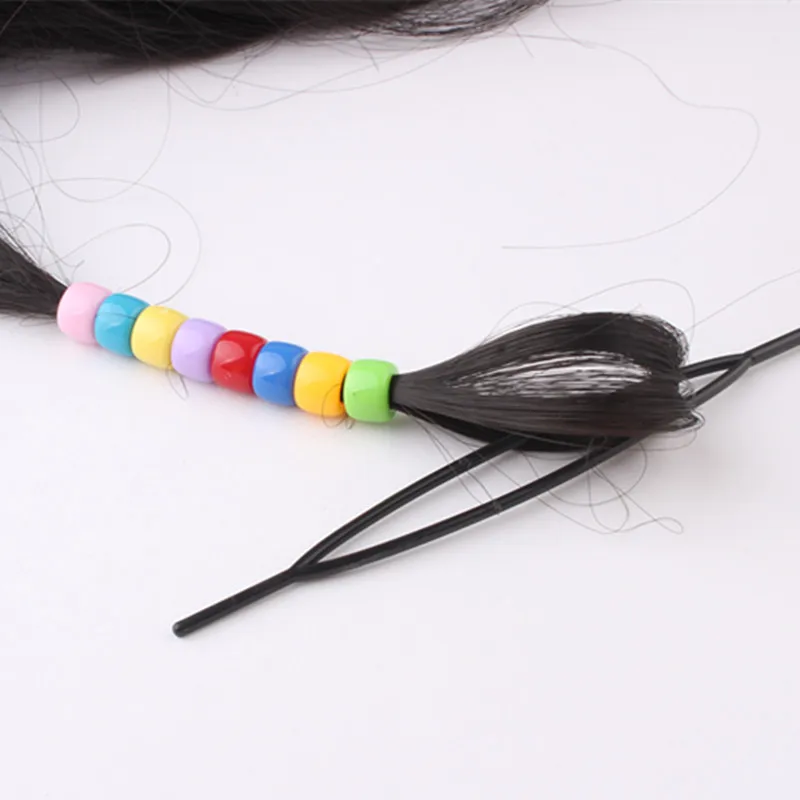 Aguja de tracci&oacute;n port&aacute;til para mo&ntilde;o de pelo, herramienta de mo&ntilde;o Manual para uso especial para ni&ntilde;os con cuentas, accesorios de beb&eacute; ni&ntilde;a, diadema, 2 uds.-2
