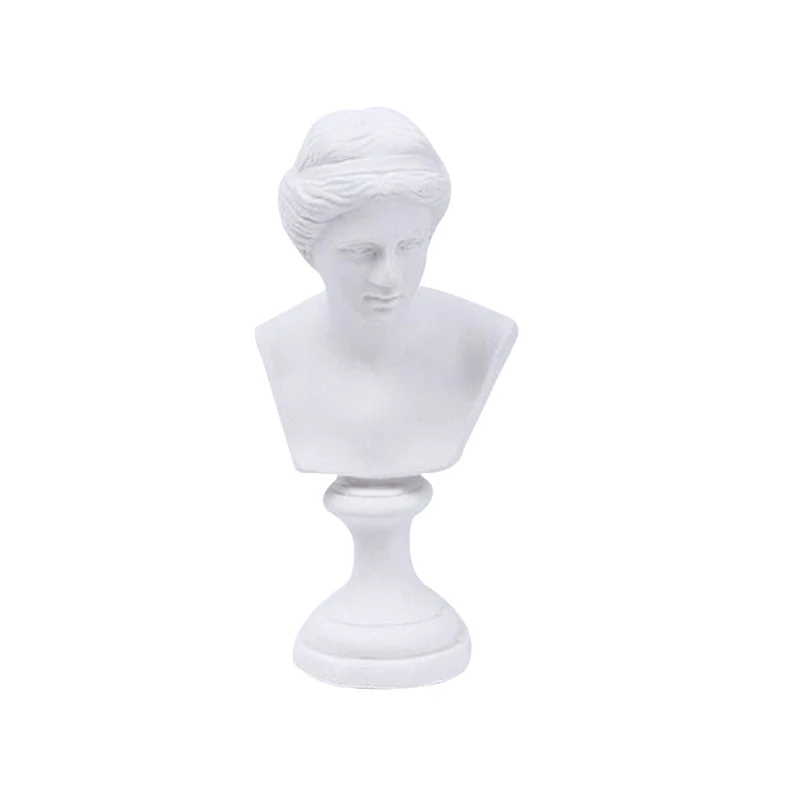 

Nordic Modern Small Plaster Statue Decoration Art Fan Resin Sculpture Drawing Sketch Plaster Bust Cast Figure Home Decoration