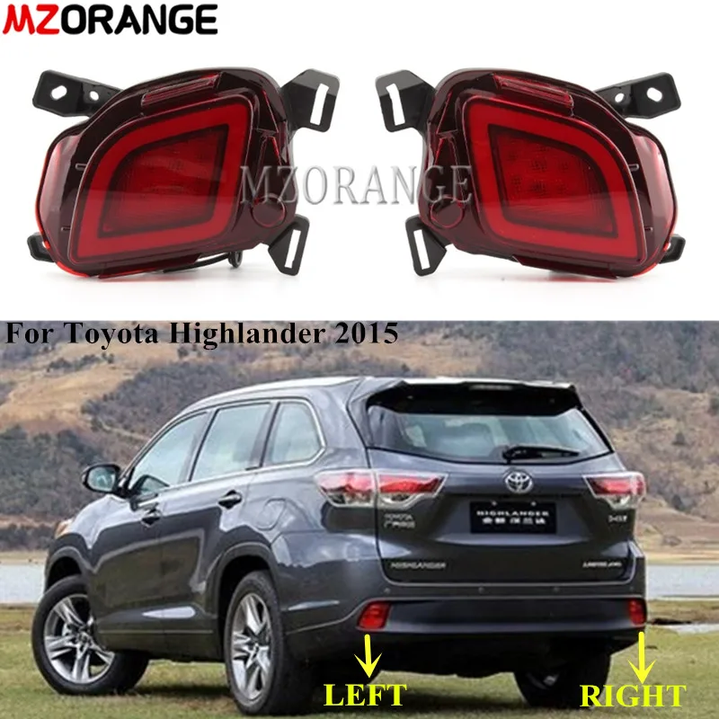 

1 комплект Светодиодный отражатель светильник для Toyota Highlander 2015-2018 сзади Предупреждение стоп-сигнал заднего бампера светильник противотума...