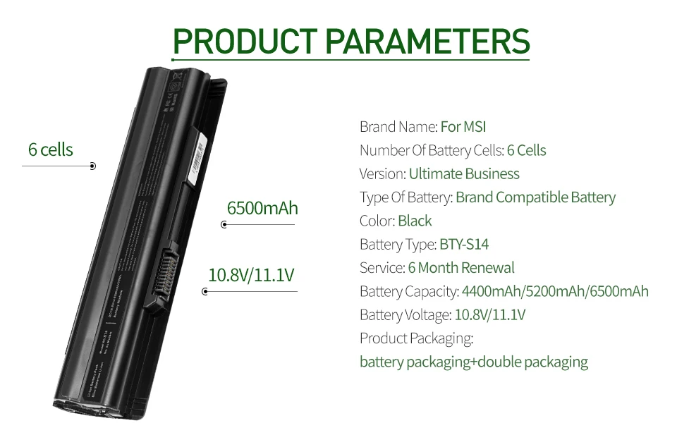 Golooloo 6 ячеек Аккумулятор для ноутбука MSI FX700 GE620 GE620DX BTY-S14 BTY-S15 E2MS110K2002 E2MS110W2002 E2MS115K2002 MSI6A200SSSA1
