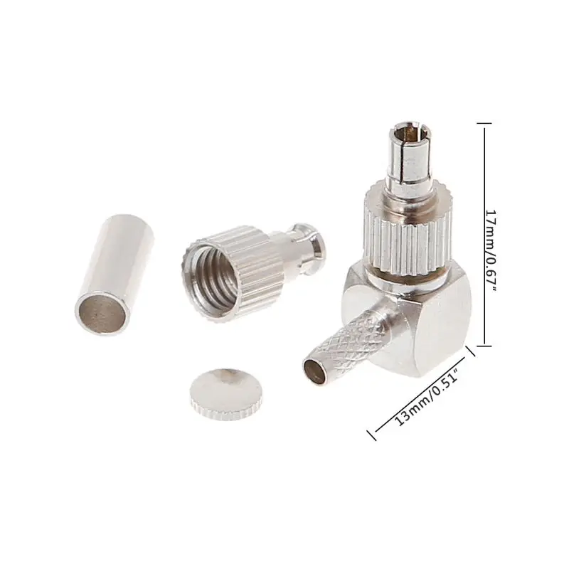 

C5AE 2 In 1 TS9/CRC9 Male Right Angle RF Connector Coaxial Adapter For RG174/178/316 LMR100