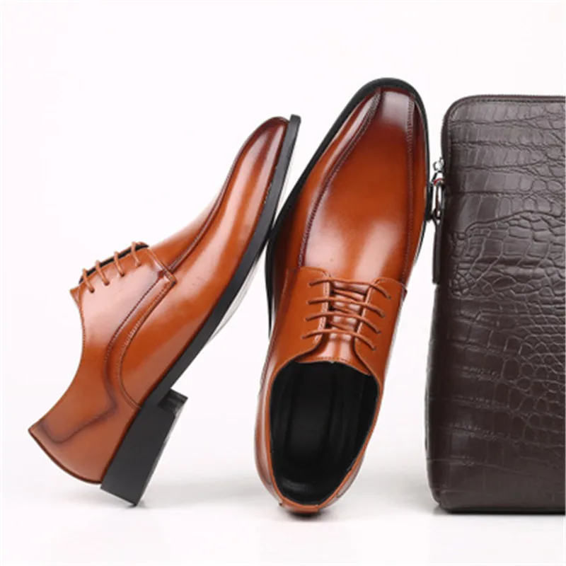 Модные мужские деловые туфли высокого качества из дышащей кожи Мужские лоферы в