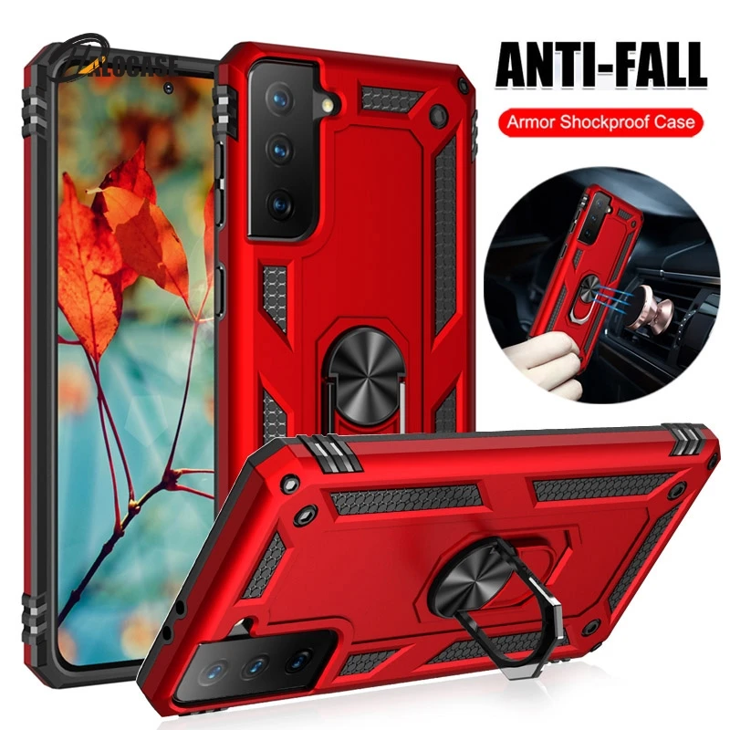 

Shockproof Armor Magnetic Case for Samsung Galaxy S22 S21 S20 Ultra S10 S9 S8 Plus F52 Note 8 9 10 20 FE S10e Metal Ring Cover