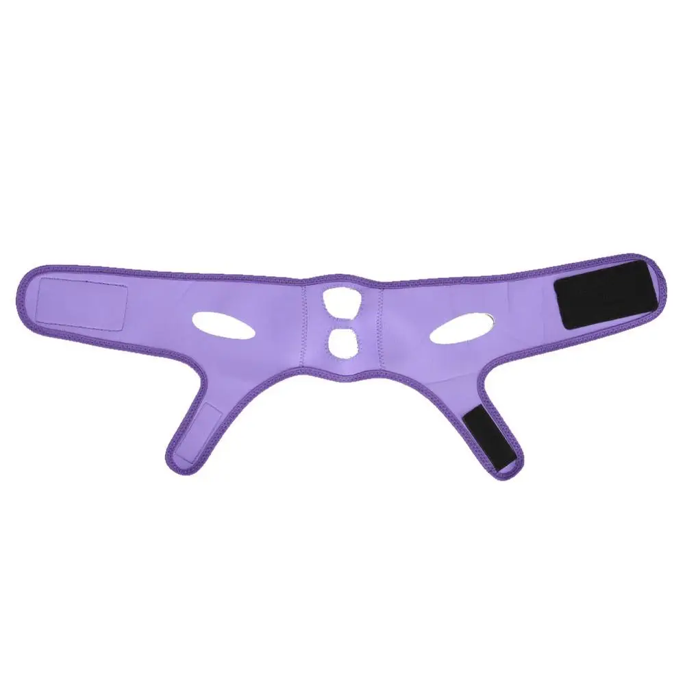 Purple Тонкая маска для лица мощный укрепляющий инструмент для коррекции тонкого подбородка подтягивающий бандаж для коррекции контура лица пояс для обертывания для похудения - Цвет: Purple