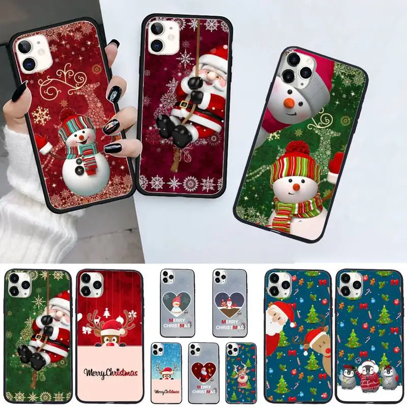 

Merry Christmas deer cute cartoon Phone Case for iPhone 11 12 mini pro XS MAX 8 7 6 6S Plus X 5S SE 2020 XR shell