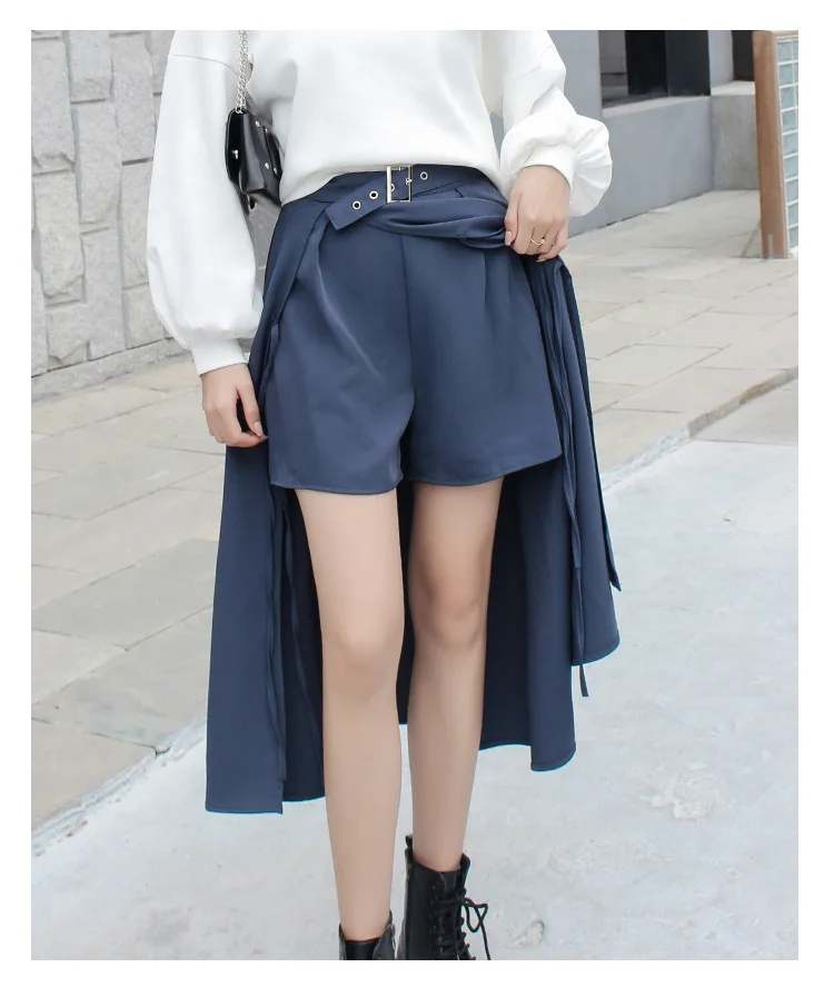 

Korean Elegant Retro Side Split Bandage Skirts Women Design High Waist A-line Skirt Women 2021 Spring New Mid Long Skirt Woman