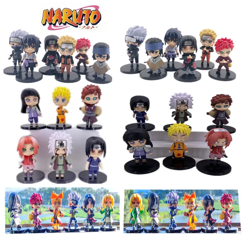 Naruto Uzumaki Naruto Uchiha Sasuke Nara Shikamaru 6 PCS Action Figure Kids 9cm