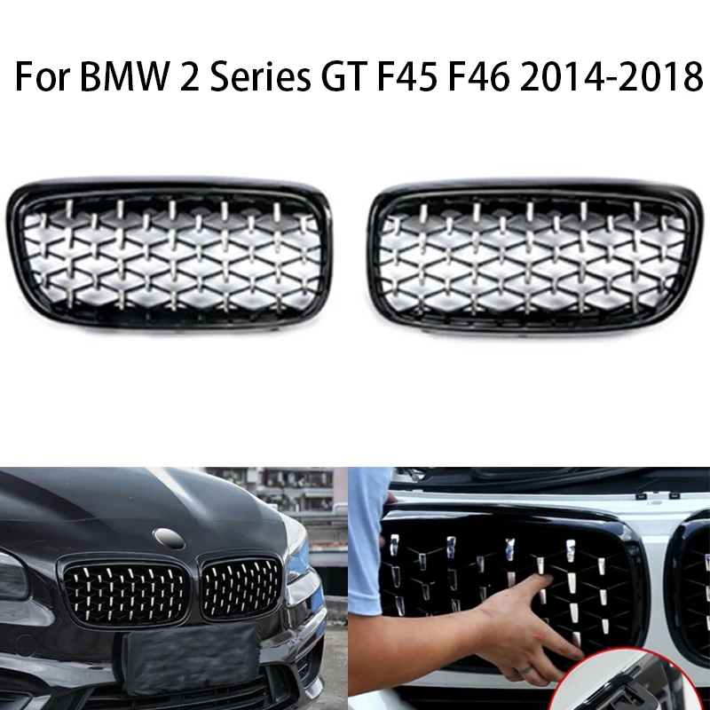 

Diamond Racing Car Front Kidney Bumper Grille Hood Grills For BMW 2 Series GT Style F45 F46 2014-2018 Car Styling Accessories