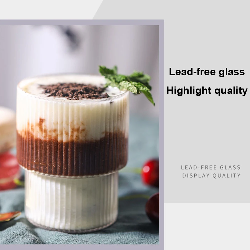 Прозрачная стеклянная чашка кружка для чая кофе ледяного пива термостойкая с