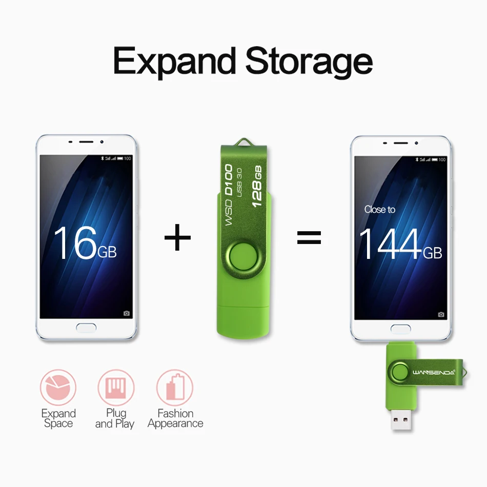 WANSENDA OTG USB флеш накопитель 3 0 16 ГБ 32 64 128 256 ГБ|memory stick|pendrive memory stick8gb flash drive |