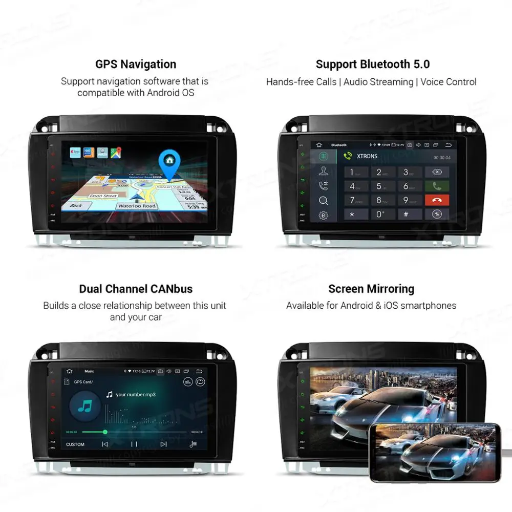 XTRONS 8 &quotAndroid 9 0 автомобильный Радио плеер GPS для Mercedes Benz S-Class W220 S280 S320 S350 S400 S430 S500