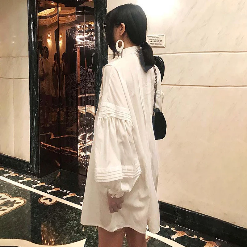 TWOTWINSTYLE кружевное винтажное платье с вышивкой, женское платье-фонарик с длинным рукавом и стоячим воротником, Платья для вечеринок, Женская мода осень, новинка
