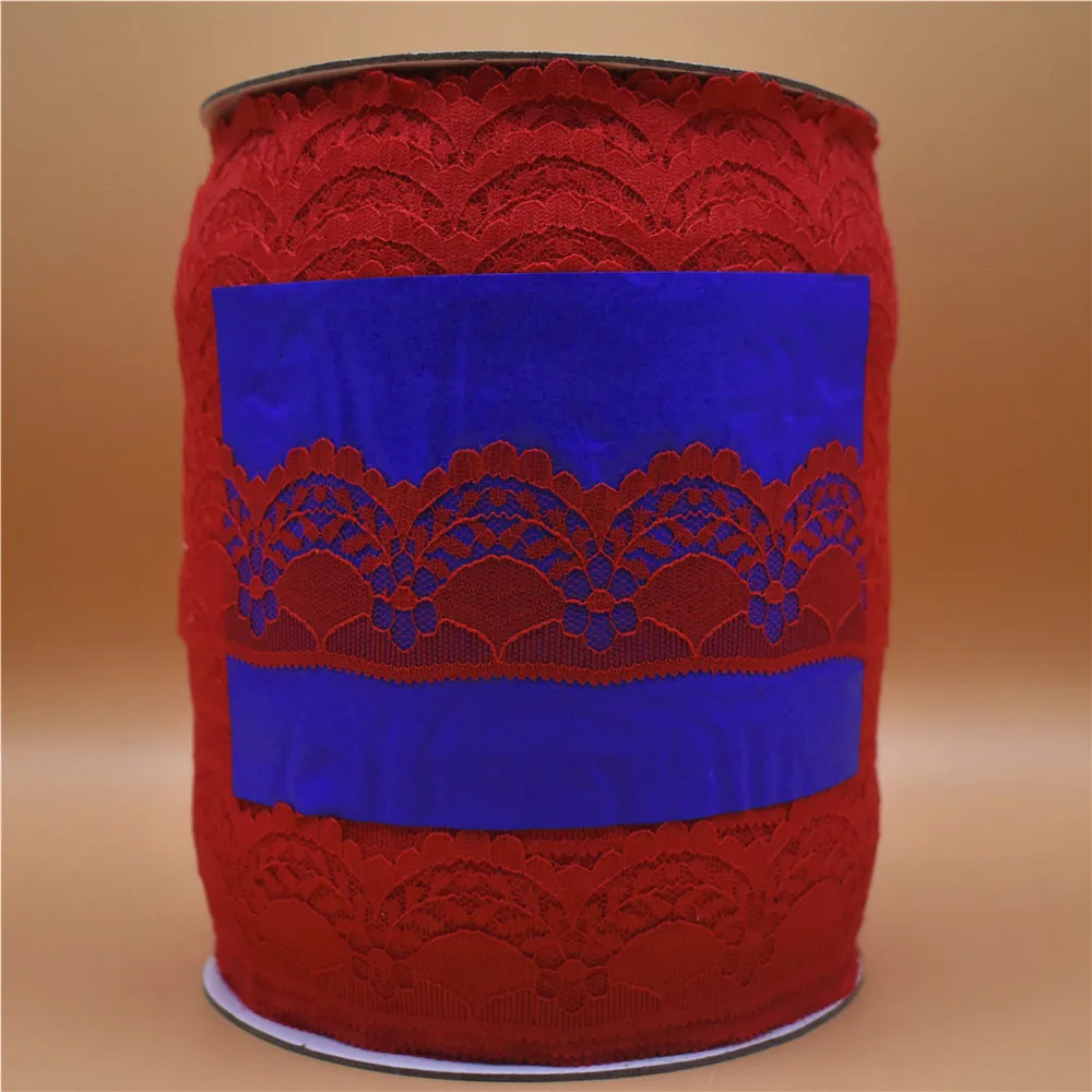 Оптовая продажа 300 ярдов/рулон белая кружевная лента 40 мм ткань с широкой