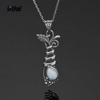 925 sterling silver natural moonstone necklace grape plant shape jewelry for women long pendants vintage necklace gift