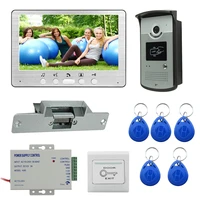 home intercom video door phone rfid camera access control system with 1 monitors 7 color screens talk call monitoring unlock