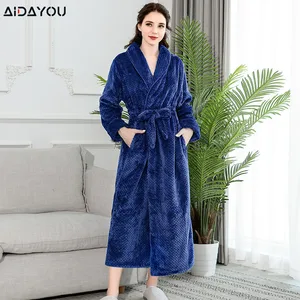 Зимний коралловый бархатный халат, женские пижамы, женские ночные рубашки, фланелевый теплый халат, одежда для сна, женские халаты, коралловый бархат ouc304
