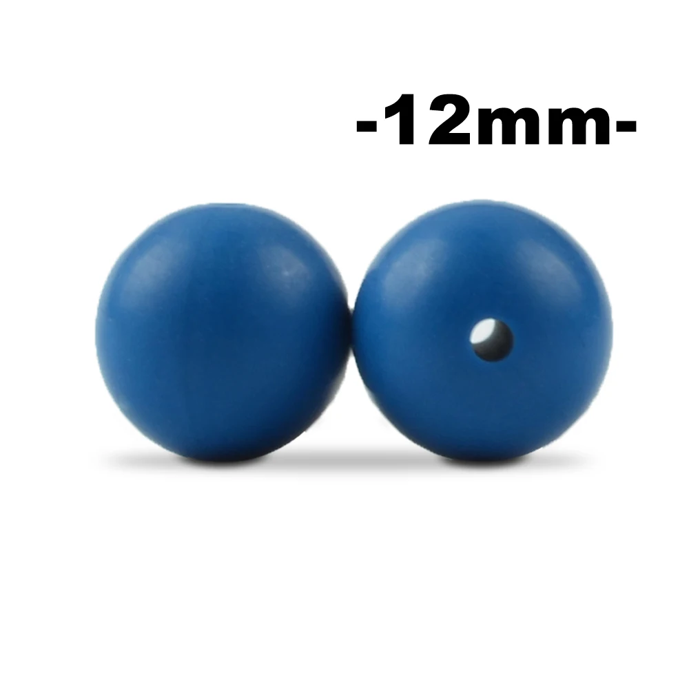 vivid blue LOFCA, 12 мм, 100 шт., силиконовые бусины для прорезывания зубов, Прорезыватель для зубов, ожерелье для кормления ребенка, соска, зажим для ухода за полостью рта, не содержит бисфенола, пищевой, цветной - Цвет: vivid blue