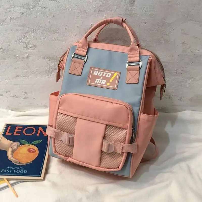 Школьный портфель для подростков рюкзаки девочек женские нейлоновые розовые