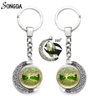 Брелоки с рисунком дерева жизни, подвесной держатель, двухсторонний брелок, вращение на 360 градусов, детские подарки