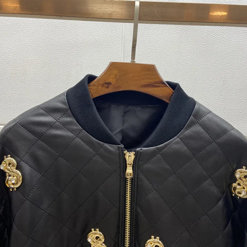 

Woman Coats Natural 100% Sheepskin Genuine Leather Jackets 2020 Fashion Female Sheepskin Leather Brickwork Overcoat