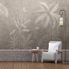 Фотообои 3D тропический лес пейзаж настенная гостиная спальня ретро ручная роспись растительный лист Водонепроницаемая Настенная Наклейка