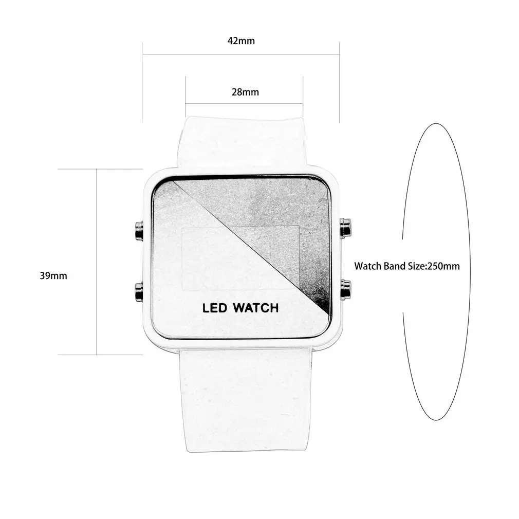

Mens Sports Digital LED Silicone Strap Watches Square Dial Casual Wristwatch Unisex Men Women choice