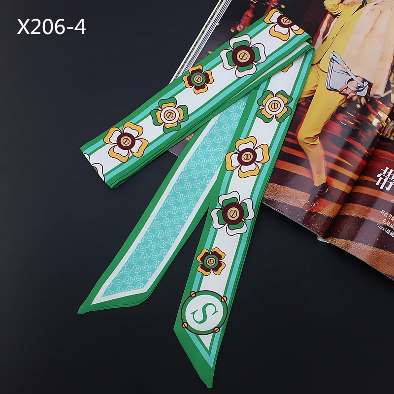 120 см * 5 саржевый Шелковый маленький длинный женский шарф с маленькими цветочными