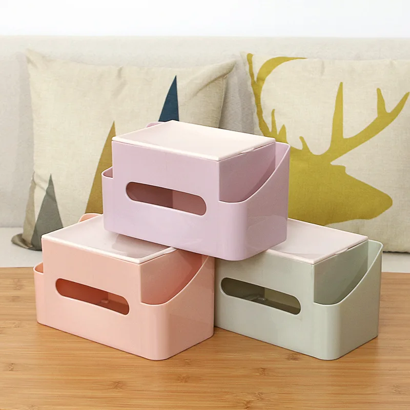 

Japanese creative living room multi-functional desktop carton rack household bathroom storage tissue box wall-mounted plastic