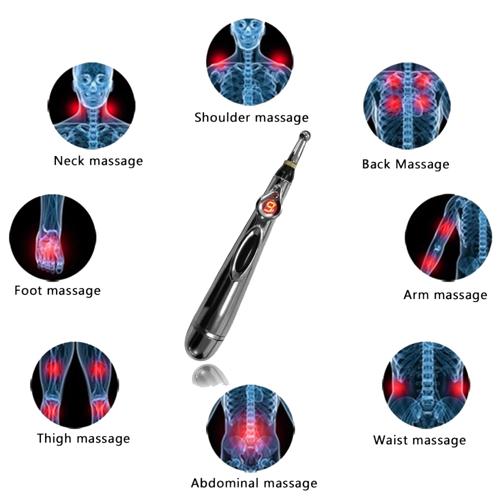 

2019 New Electronic Acupuncture Pen Electric Meridians Laser Therapy Heal Massage Pen Meridian Energy Pen Relief Pain Tools
