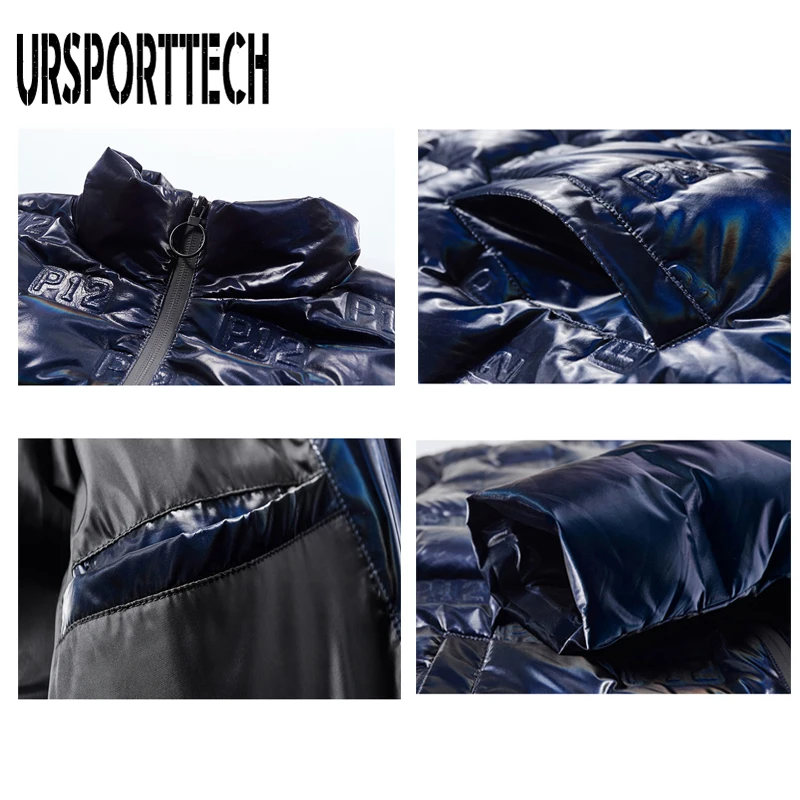 2020 New Winter Jacket Men Thick Casual Solid Color Bright Duck Down Parka Coat Slim Warm Waterproof Down Jacket Male Clothing