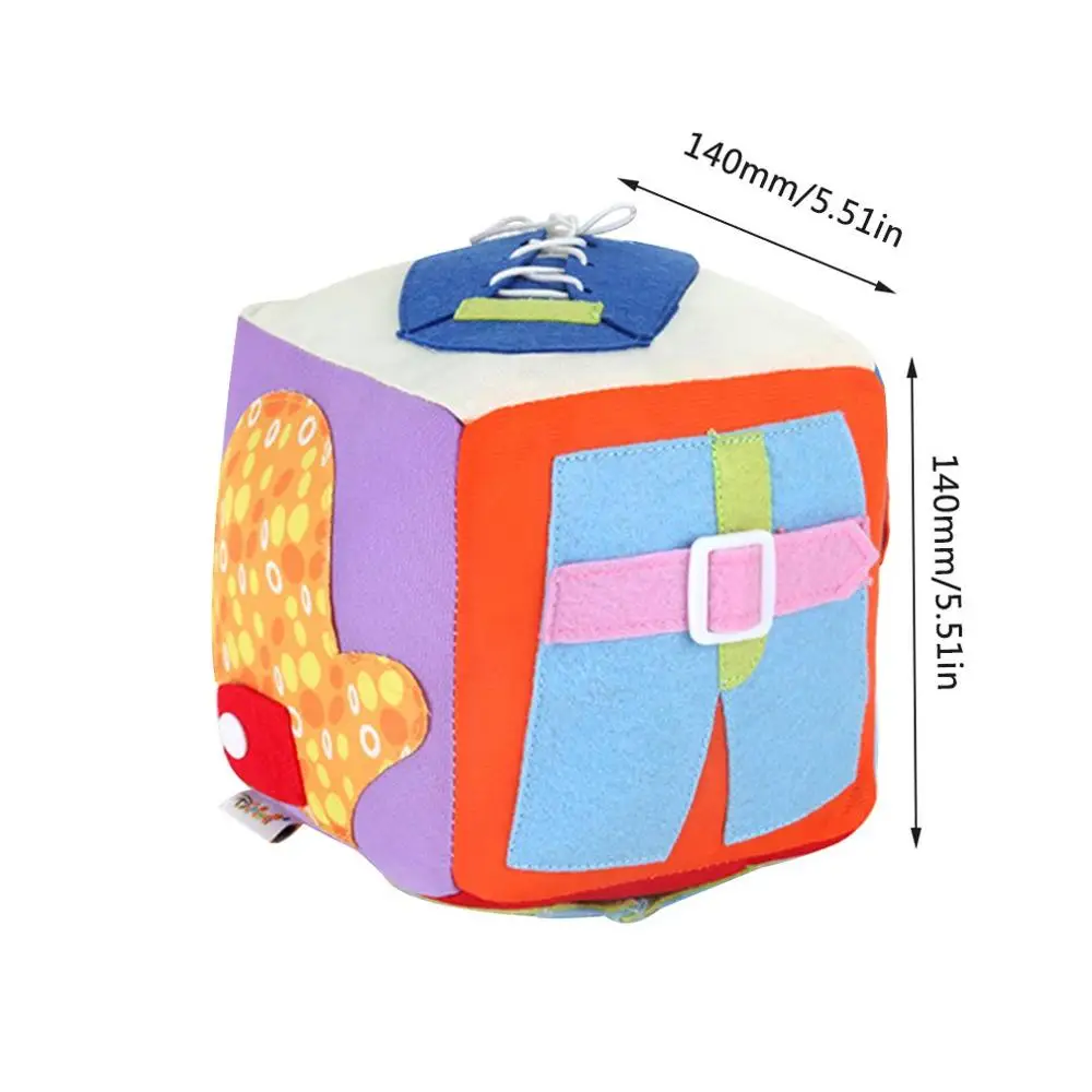 

New Baby Early Educational Toy Baby Learning Montessori Toy Cloth Learn To Dress Cube Early Educational Basic Life Skills Toy