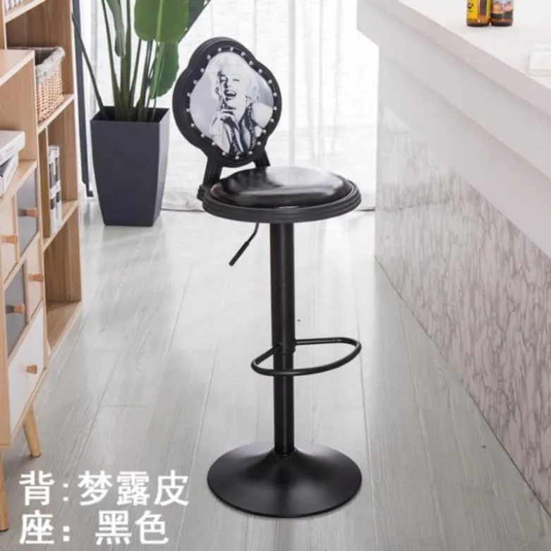 

Bar Chair Modern Simple High Chair Bar High Stool Mobile Phone Store Stool Back Bar Stool Domestic Lift Bar Chair