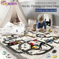 100130cm kid toy climb mat city road building parking lot roadmap diy map game scene model for kid educational learning toy pad
