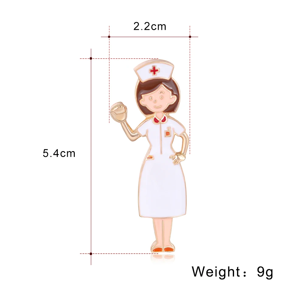 

RINHOO Lovely Nurse Brooch Doctors Nurse Medical Punk Jewelry Gold Lapel Pin Badge Backpack Hat Badge Pins Party Doctor Gift