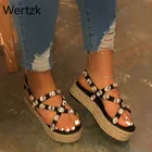 Wertzk новые женские кожаные сандалии на платформе с высоким каблуком Лето 2019 обувь женские сандалии B537