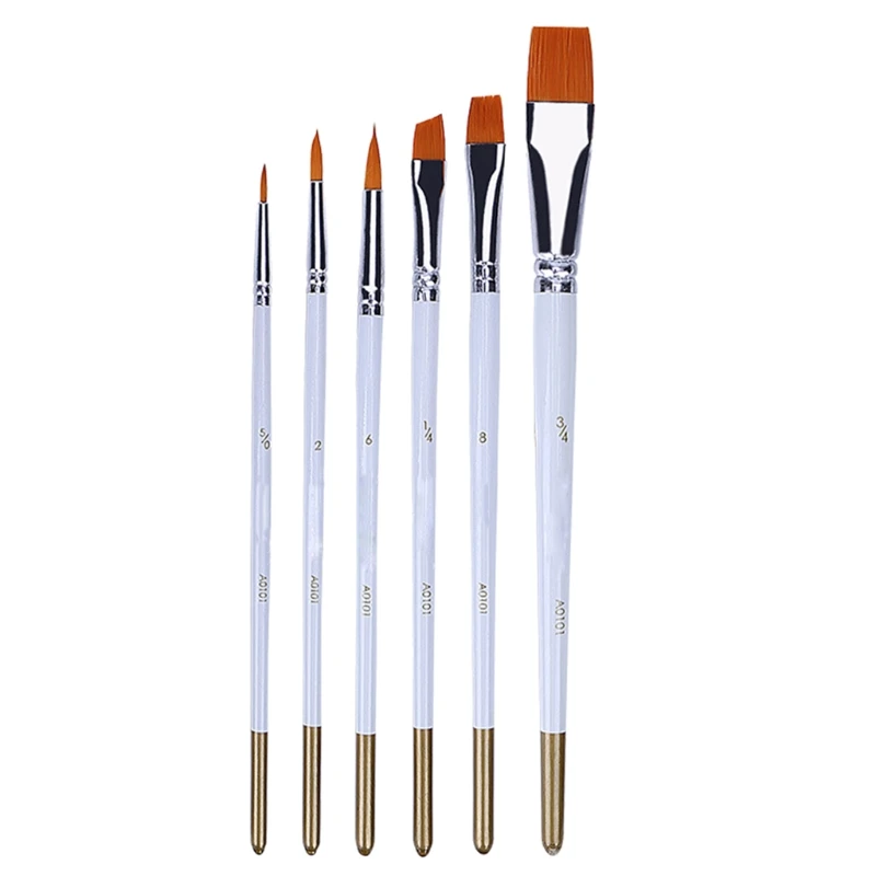 

2022 New Portable Watercolor Brush Detailed Stencil Brush for Wood Canvas Rocks 6 Types Fine Paint Brush for students Artists