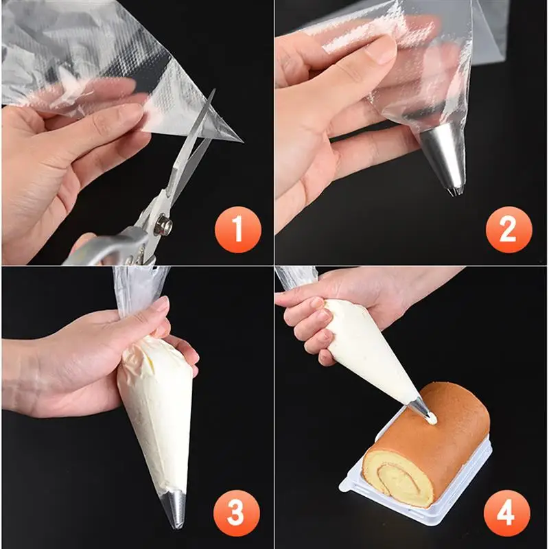 100 шт. прозрачный одноразовый кондитерский мешок для глазирования помадки торта