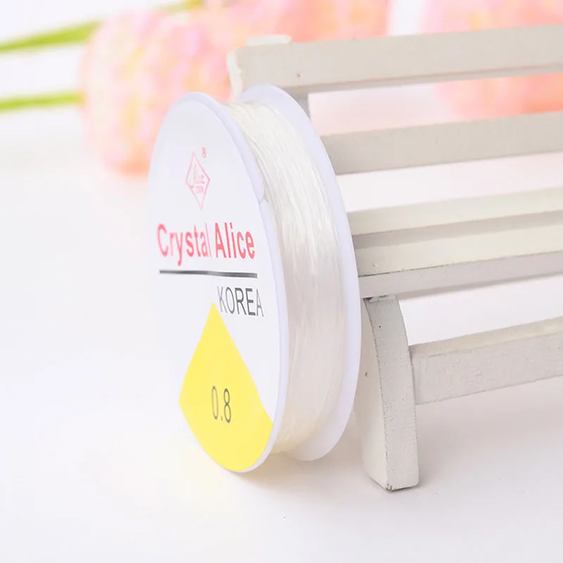 Прозрачный эластичный веревочный шнур с кристаллами бисер для самостоятельного