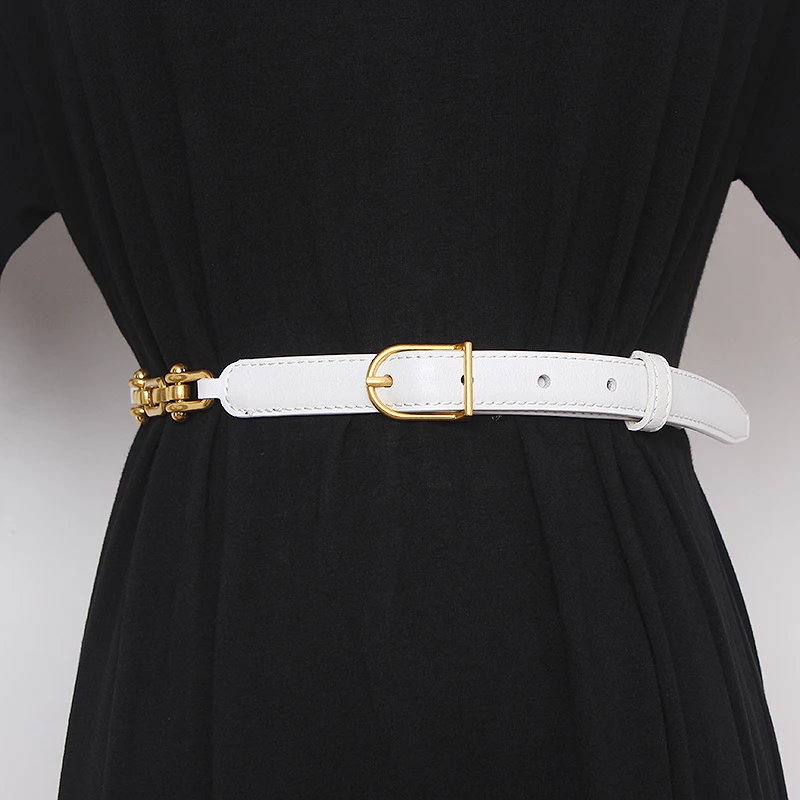 

Fashion Multi color Faux Leather Waist Belt Chain Korean Women Summer Suit Dress belt Office Ladies Slim Corset Buckle Pin Belt