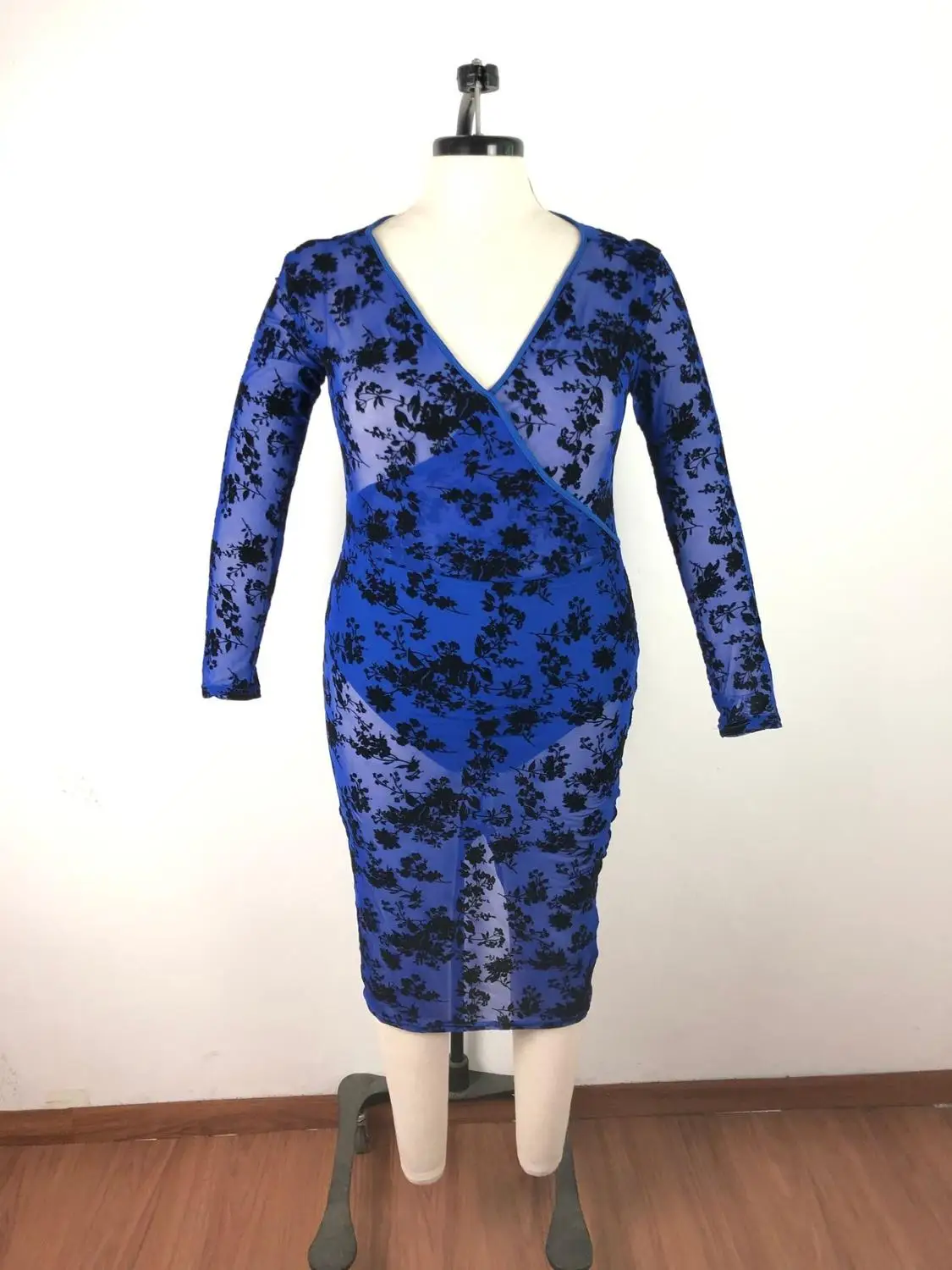 JRRY сексуальные женские платья кружева Глубокий V-образный вырез миди с длинным